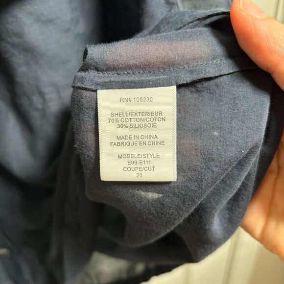 Equipment Femme Blue Button Up Top Cotton Silk Womens L Slouchy Beach Oversized - Picture 7 of 9